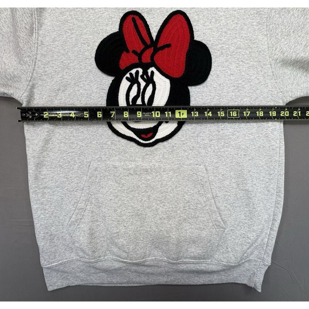 Disney Minnie Mouse Heather Gray Hooded Sweatshirt Embroidered Minnie Small - Picture 5 of 10